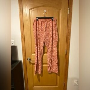 Old Navy Women’s Size Large Tall 100% Cotton Pink Floral Pajama Pants